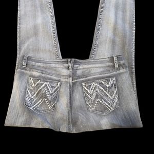 LEI Jeans Rhinestones Womens Size 17 Regular Solid Black Mid Rise